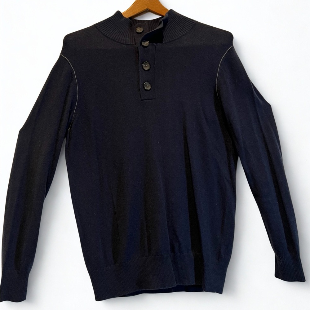Sovereign Code Men's Dark Blue Buttoned Turtleneck
